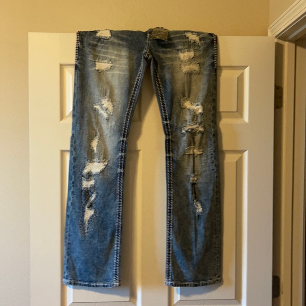 Distress Blue Jeans